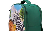 Mochila Selva 3D con 3 figuras (León, Zebra y Suricato)