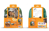 Mochila Selva 3D con 3 figuras (León, Zebra y Suricato)