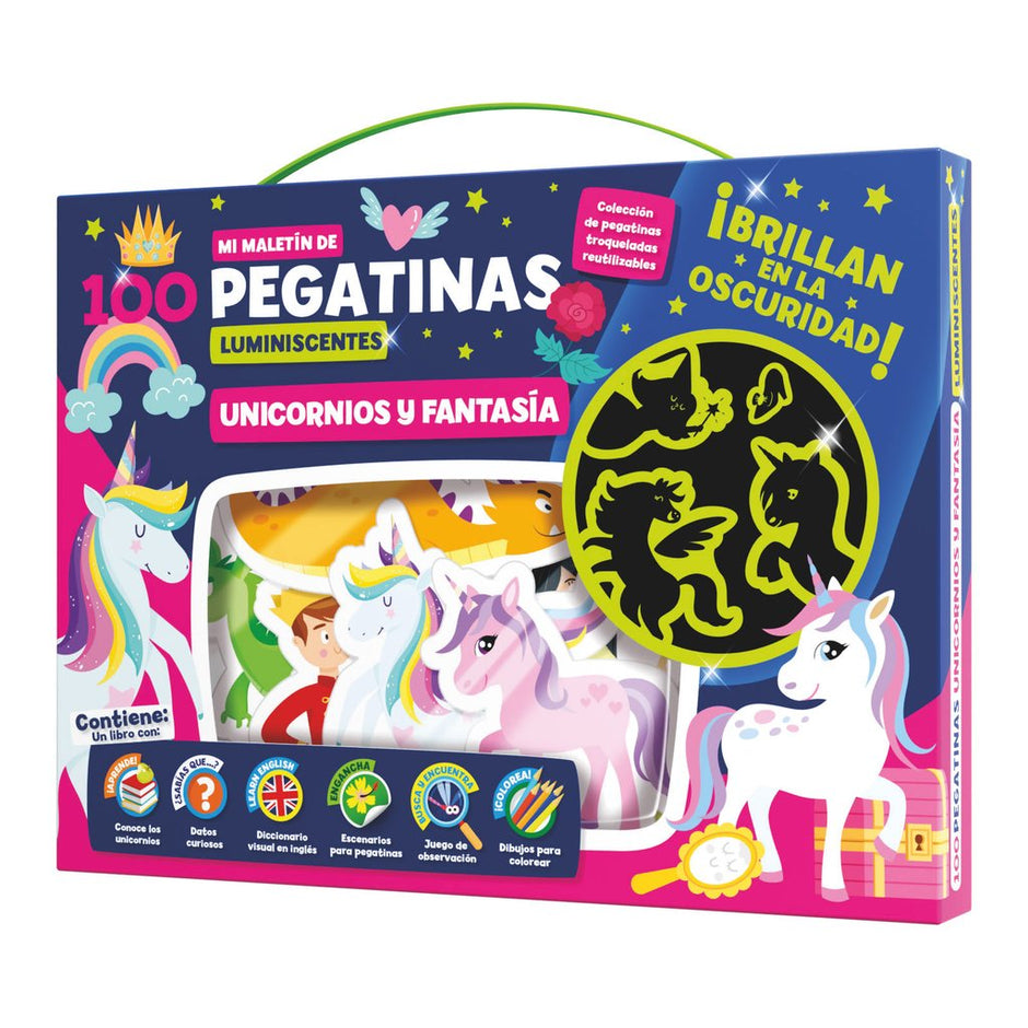 MALETIN 100 PEGATINAS LUMINISCENTES - FANTASIA