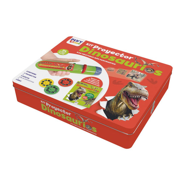 KIT PROYECTOR DINOSAURIOS- CAJA METALICA